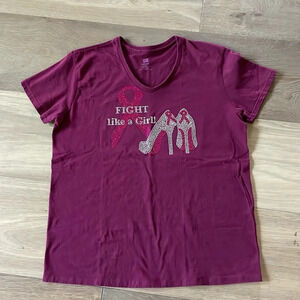 Fight like a Girl Breast Cancer Awareness Shirt Size Large